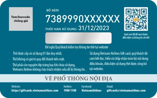 thẻ quà tặng vietnam airlines Bayngay.vn 2